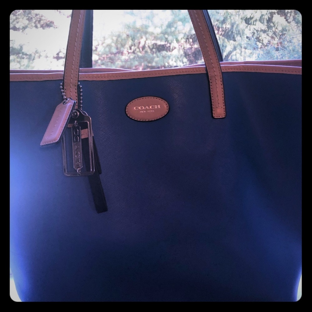 Beautiful blue coach tote approx 8 years old